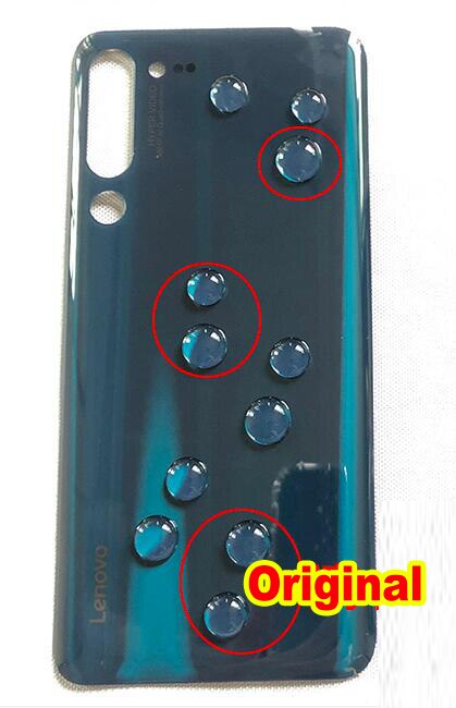 100% Voor Lenovo Z6 Pro L78051 Glazen Deksel Terug Battery Cover Behuizing Deur Case Achter Met Camera Frame flash + Adhesive: Blue no Cam Frame