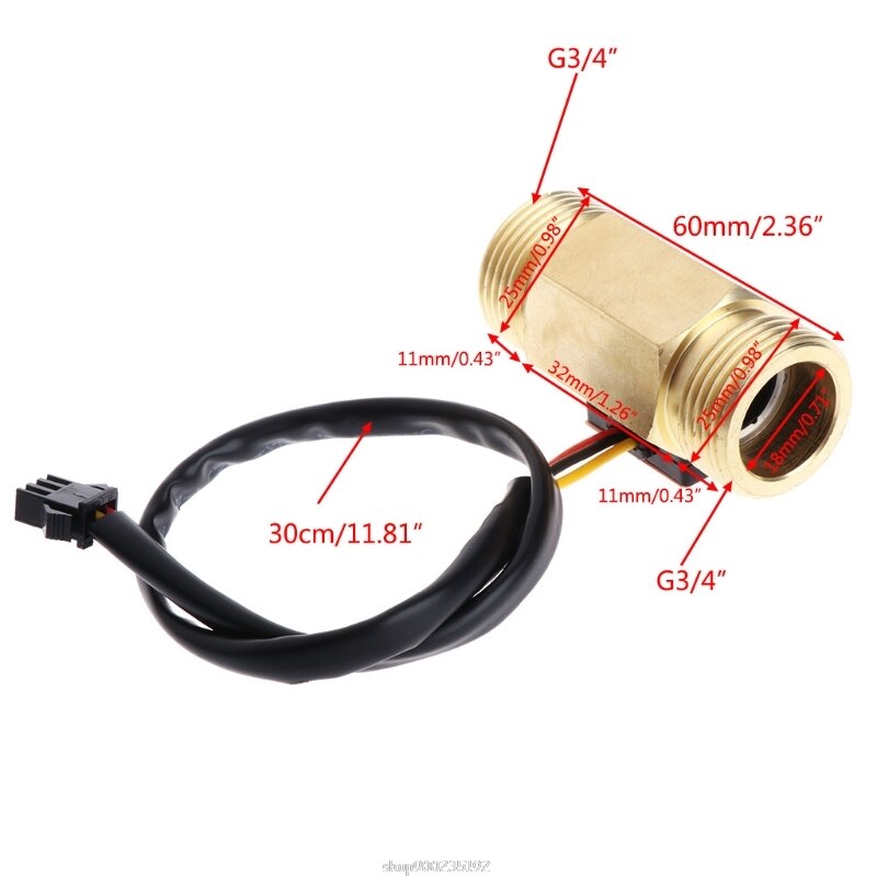 Interruptor de fluómetro Sensor de Flujo de Agua G3/4 \ ", DN20 1-30L/min, medidor de flujo de líquido N26 20