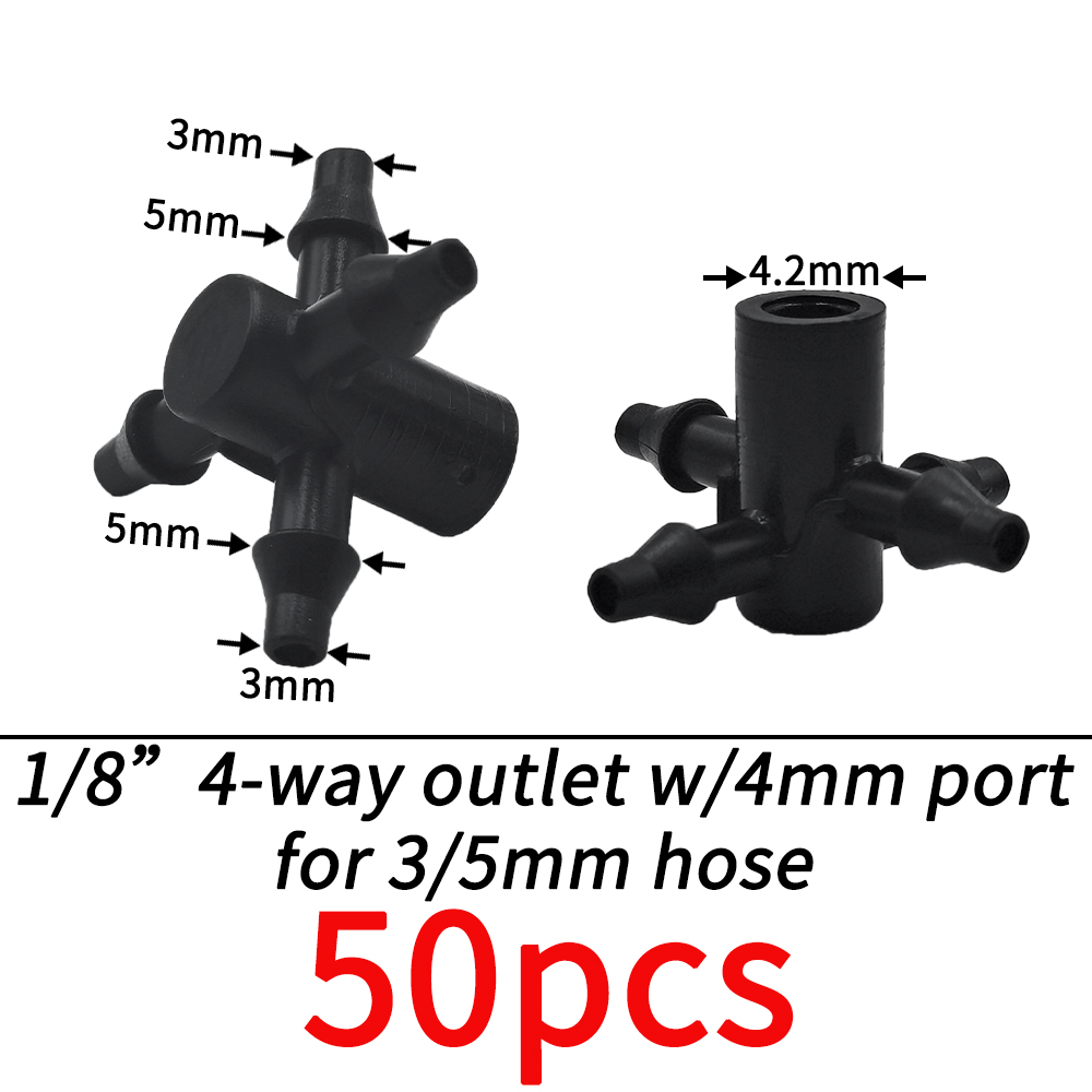 Garden Water Connector Drip Irrigation for 1/4'' & 1/8'' Tubing Hose Accessories Joint Barbed Tees Cross Eng Plug Adaptors: plum