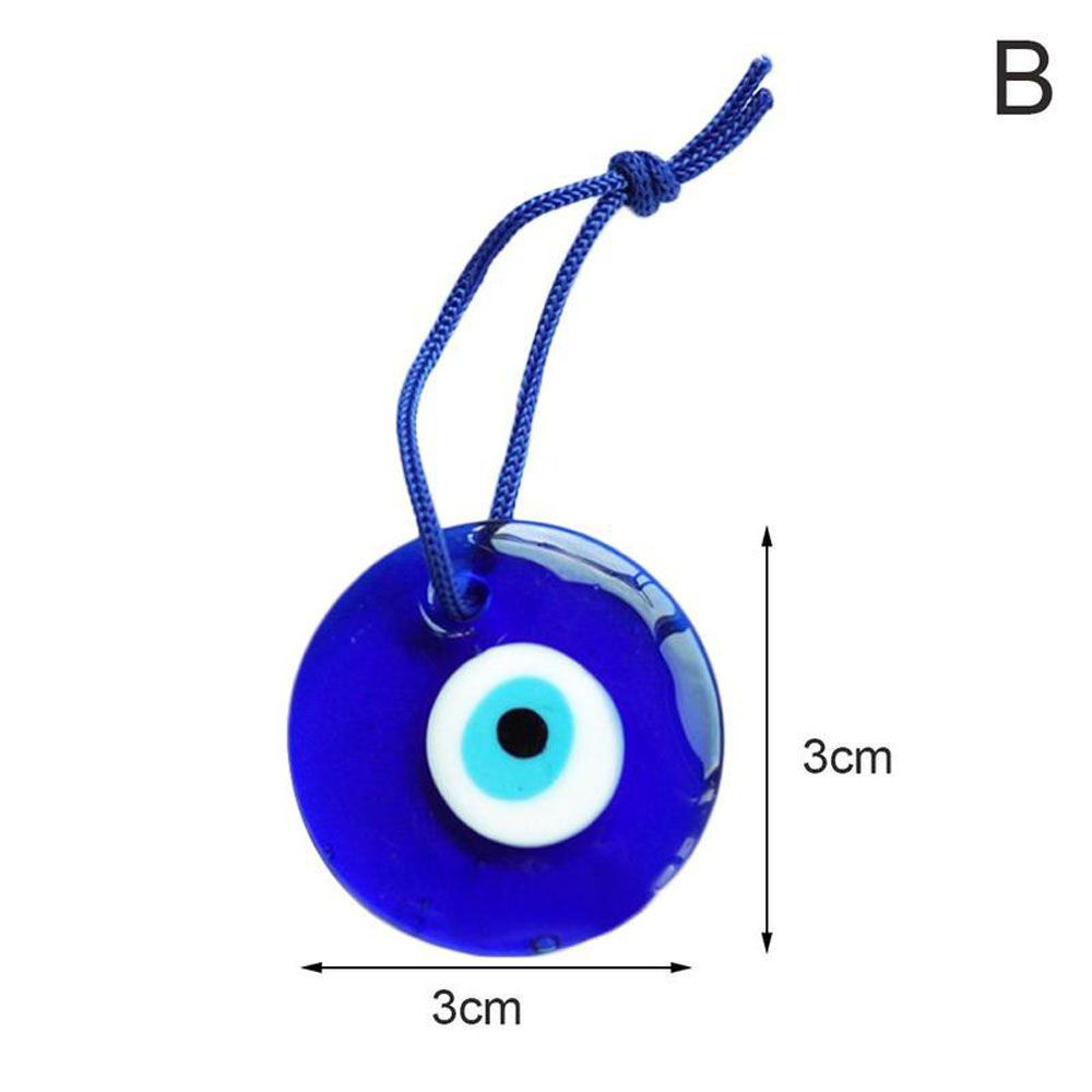 1pc blå lampwork glas tyrkisk onde øje charme vedhæng bil hjem amulet kabbalah: 3 x 3cm