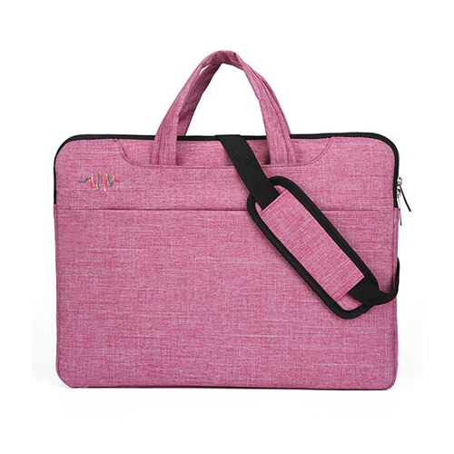 A4 Document Bag Multi-functional Men's And Women Briefcases Laptop Notebook Pens Computer Pouch Folder Office School Supplies: Rose Red Bag