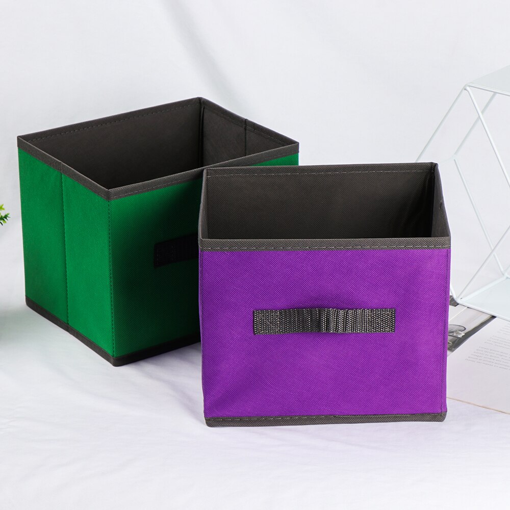 Canvas Foldable Square Felt Home Storage Collapsible Basket Bag Folding Box Nursery Underwear Magazine Organizer Laundry Basket