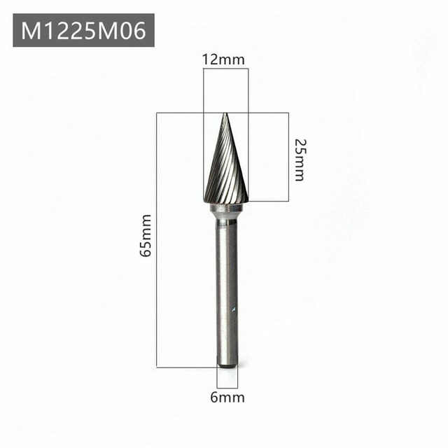 1pc 6mm Carbide Rotary Tool Burr File Single Cut Tree Wear Nail Drill Bit 1/4inch Welding Parts Cleaning Drill Bit: 12mm