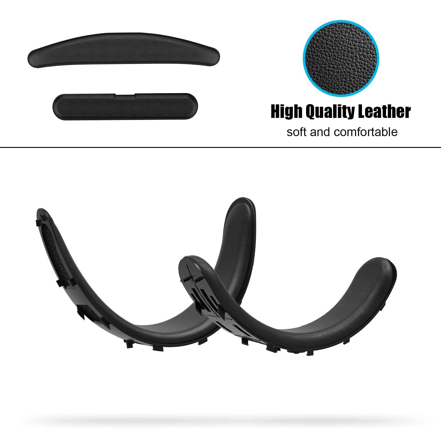 VR Facial Interface Soft Bracket &amp; PU Leather Foam Face Cover Pad Replacement Comfort Set for Oculus Rift S