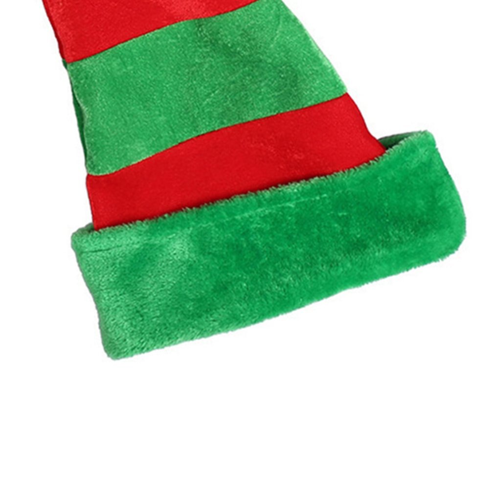 Xmas Santa Hat Novelty Funny Long Bendable Striped Plush Christmas Clown Hat for Theme Photo Props Xmas Party Favor