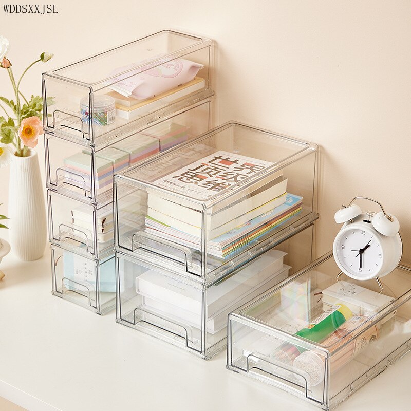 WDDSXXJSL simple drawer storage box office supplies desktop storage superimposed cosmetics sundries storage box home decoration