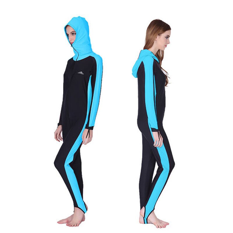 Sbart Con Cappuccio Donne Scuba Diving Suits Mute Maniche Lunghe Adulti Snorkeling Tute Surf Attrezzature 2017 CO: waterblule / Size XL for 60-67kg