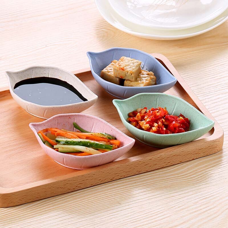 Leavess Dish Baby Kid Bowl Wheat Straw Soy Sauce Dish Rice Bowl Plate Sub - plate Japanese Tableware Food Container