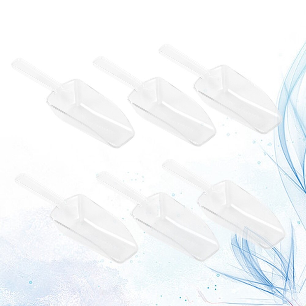 5pcs Mini Clear Plastic Ice Scoop Scoopers for Weddings Candy Dessert Buffet Ice Cream Protein Powder: As Shown 1
