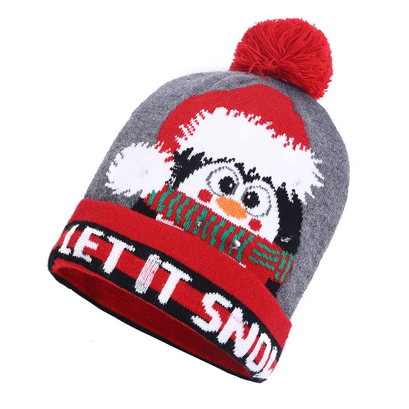 Kerstmutsen met led-licht, gebreide kerstmuts voor kinderen, kerstversiering voor volwassenen, kerstversiering, kerstversiering, gelukkig jaar: 6