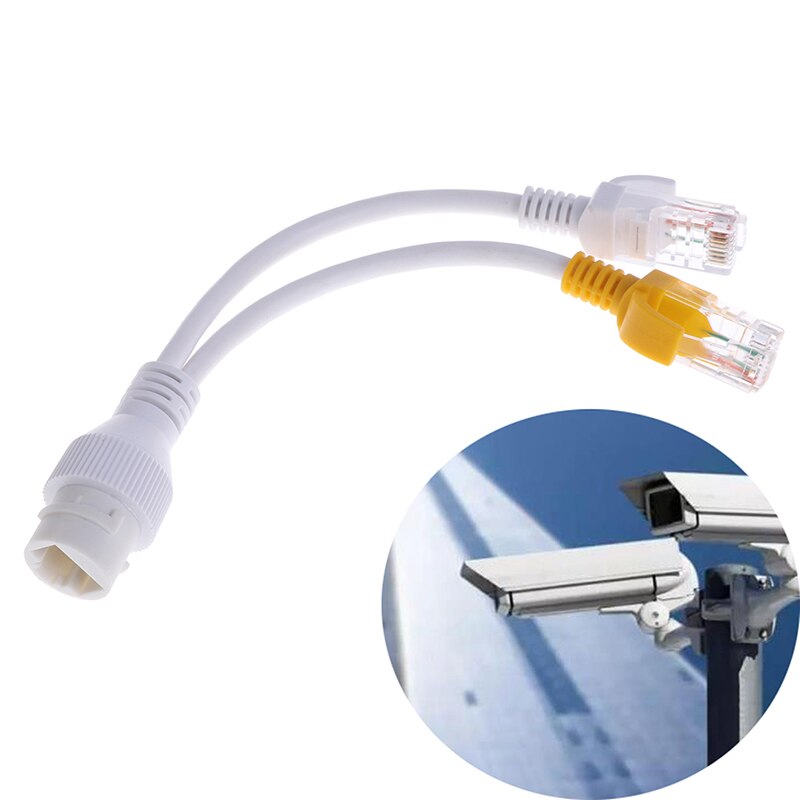 Network cabling connector three-way RJ45 connector head for security camera install POE Splitter 2-in-1