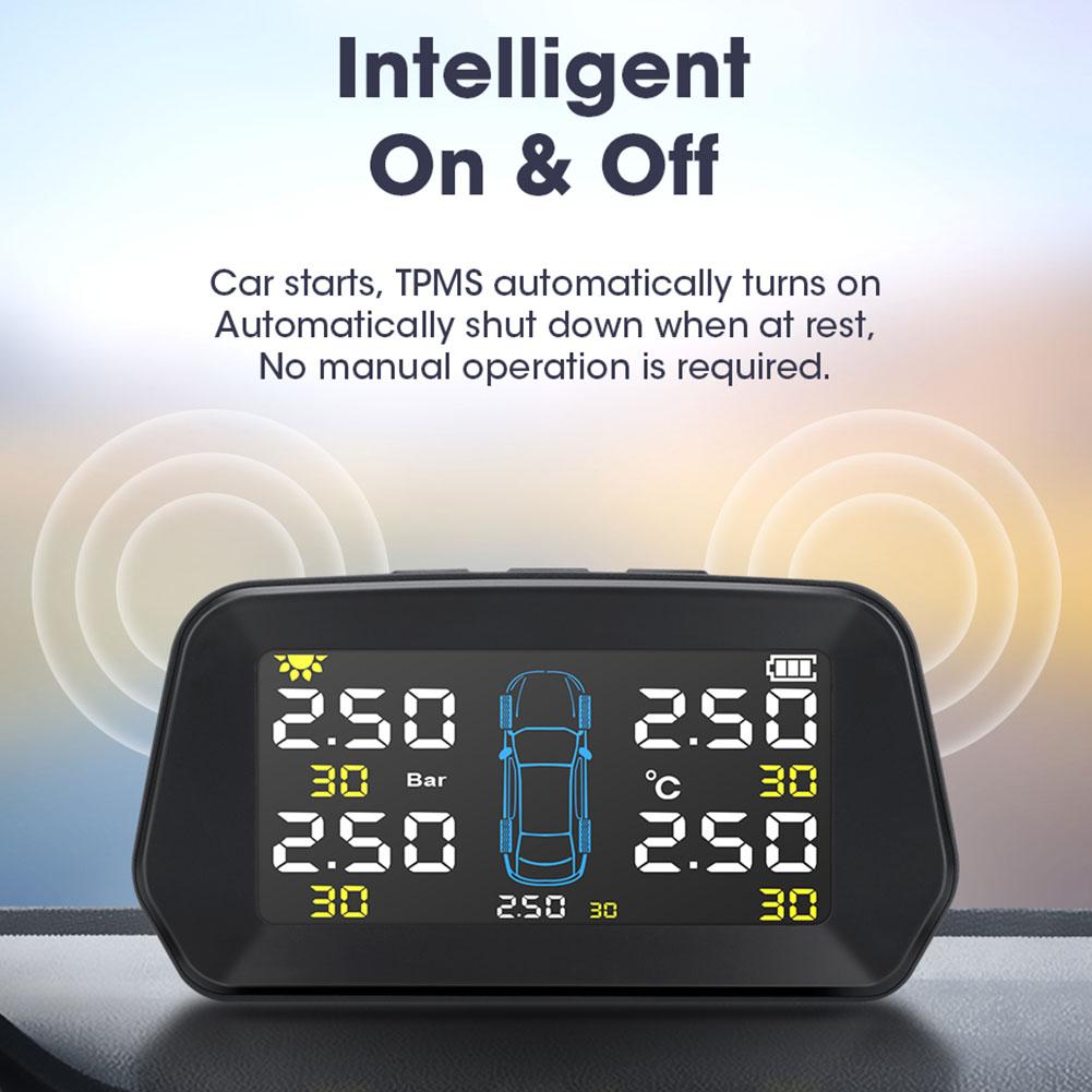 Car Tire Pressure Sensor Temperature Warning Fuel Save Car Tyre Pressure Monitor System Tyre Pressure Control TPMS for 5 Tires