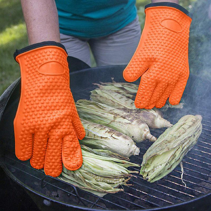 Grilling Gloves Extreme Heat Resistant, Grill Bbq Gloves For Men, Non-Slip Kitchen Oven Mitts Hot Cooking Oven Gloves Grilling Frying Baking Welding Firepl