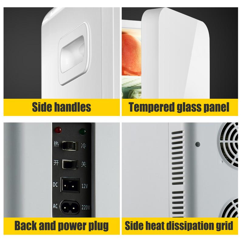 8L Portable Car Mini Small Refrigerator Electric Freeze Heating Dual Use Household Refrigerator SkinCare Makeup Storage 12V 220V