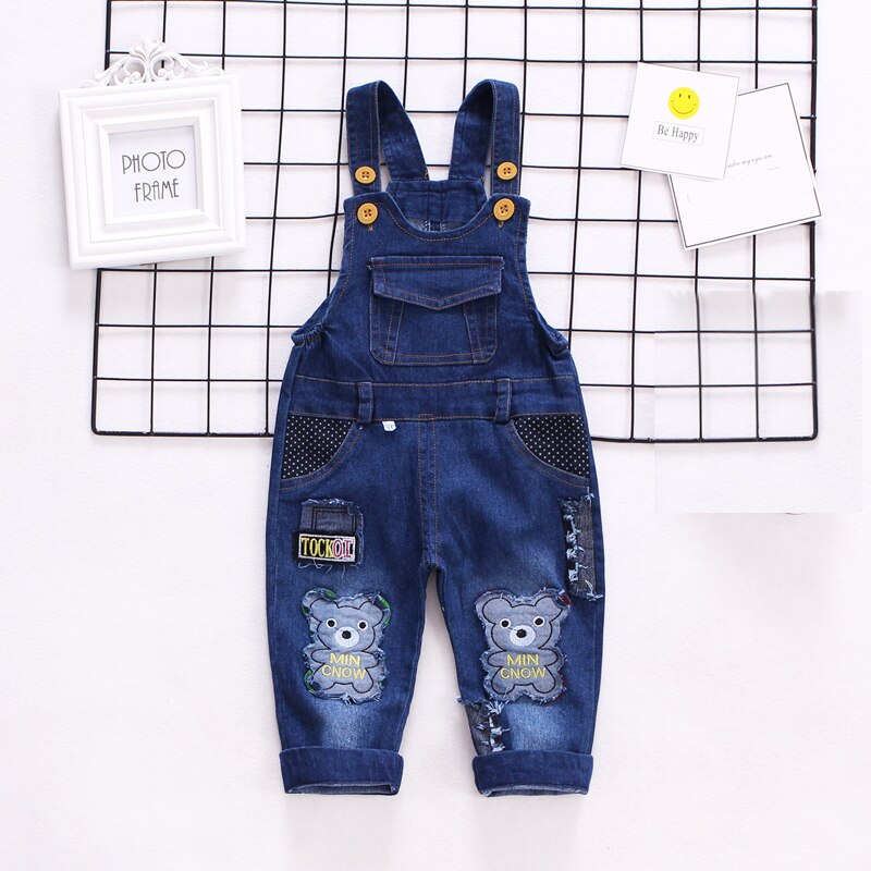 Ienens 1-3Y Baby Overalls Jongens Meisje Jeans Tuinbroek Peuter Infant Denim Lange Broek Kids Jongen Jeans Jumpsuit Kinderen Broek