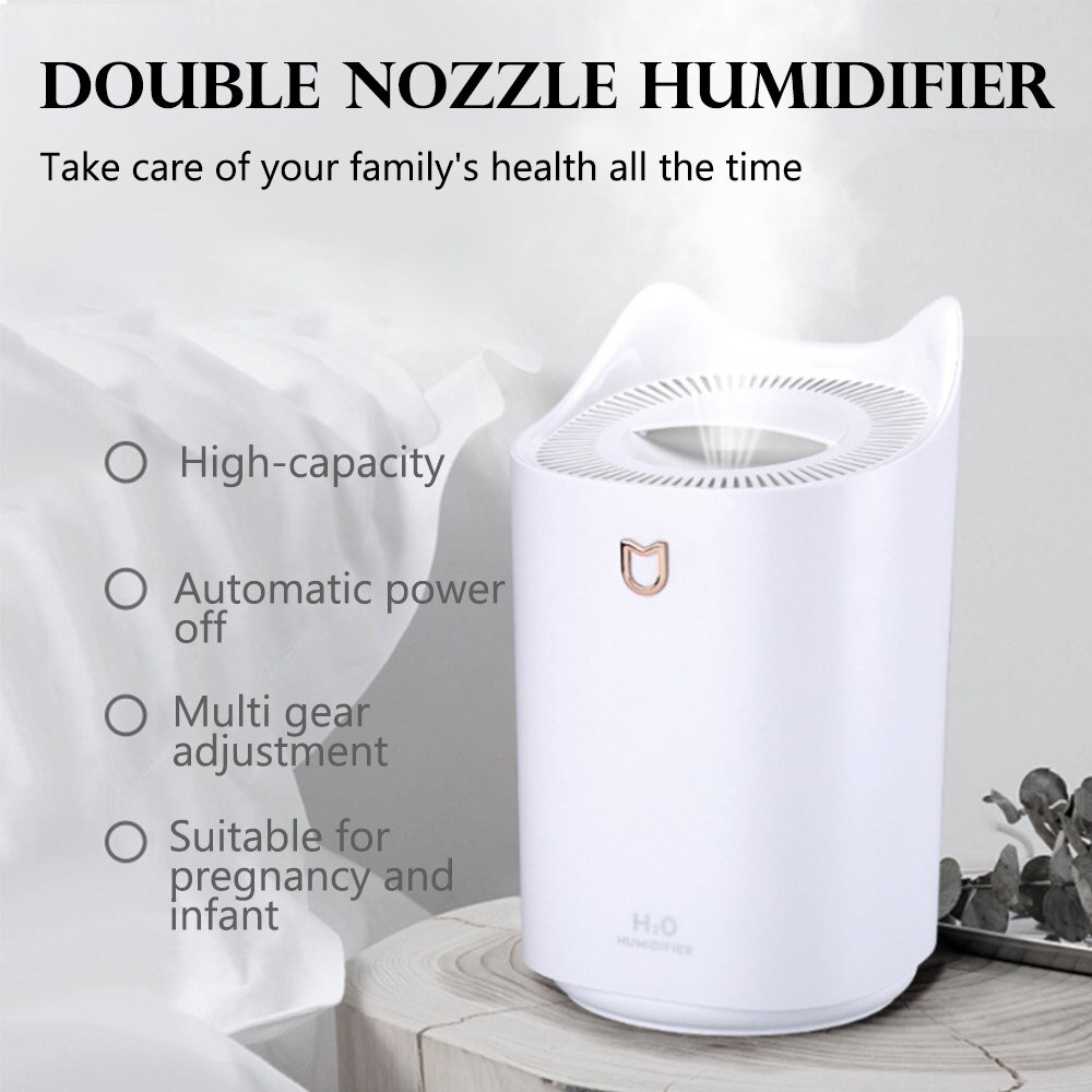 3000ml Humidifier ultrasonic Aroma oil diffuser strong mist maker essential oil diffuser aromatherapy home LED lights: B White 251x150.8mm