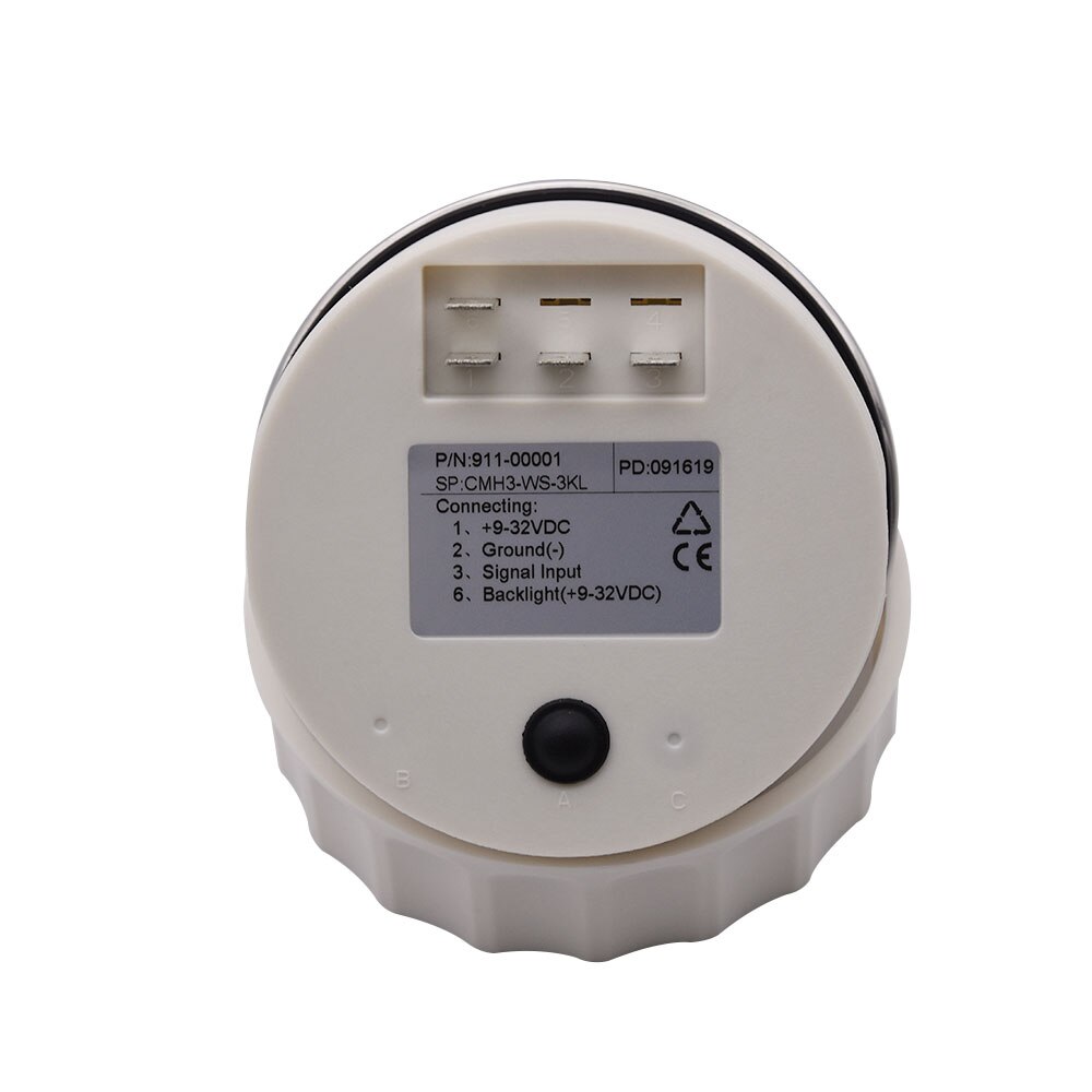 85mm Gauge Car Boat M16/M18 Tacho Sensor Marine Tacho Meter with LCD Hourmeter 4000 RPM Boat Tachometer 12V/24V Red Backlight