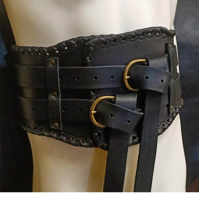 Cinturón Medieval de Metal con cabeza tallada para hombre y mujer, disfraz de accesorio para Larp, Caballero Vikingo, Cosplay, hebilla en la cintura, correas para adultos