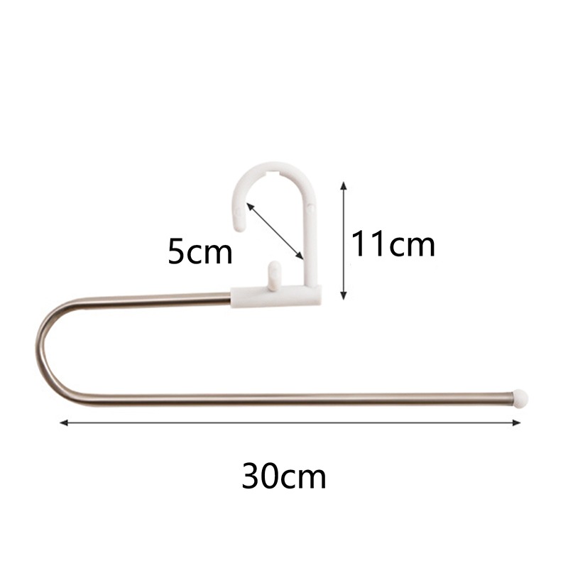 Perchero 5 en 1 para pantalones, organizador de ropa, estantes multifunción, organizador de almacenamiento de armario, colgador de ropa de acero inoxidable: 1pcs white