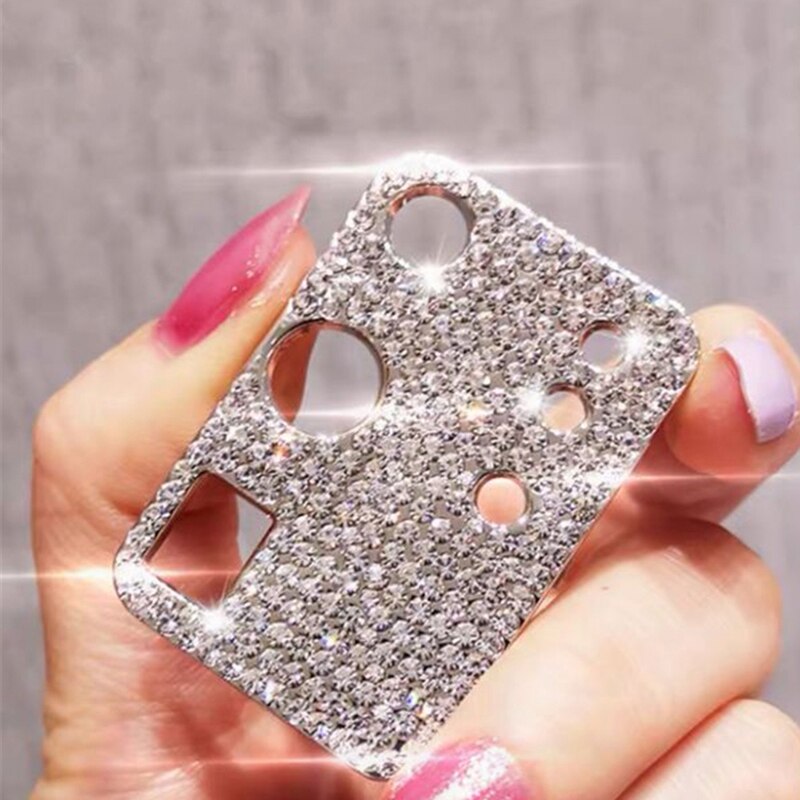 Funda de lente de cámara trasera con diamantes de imitación 3D, para Samsung Galaxy S20, note 20, Ultra Plus, con purpurina: ForGalaxyNote20Ultra / Silver