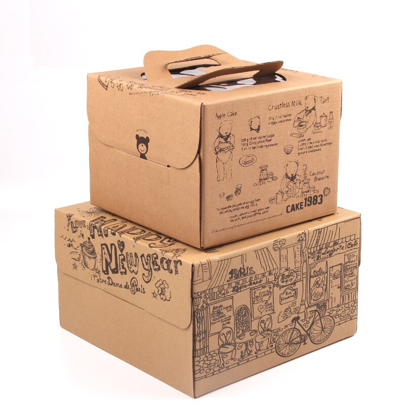 Baked odd baking cake box West point baking 6 inch 8 inch cake box Handmade kraft paper mousse box