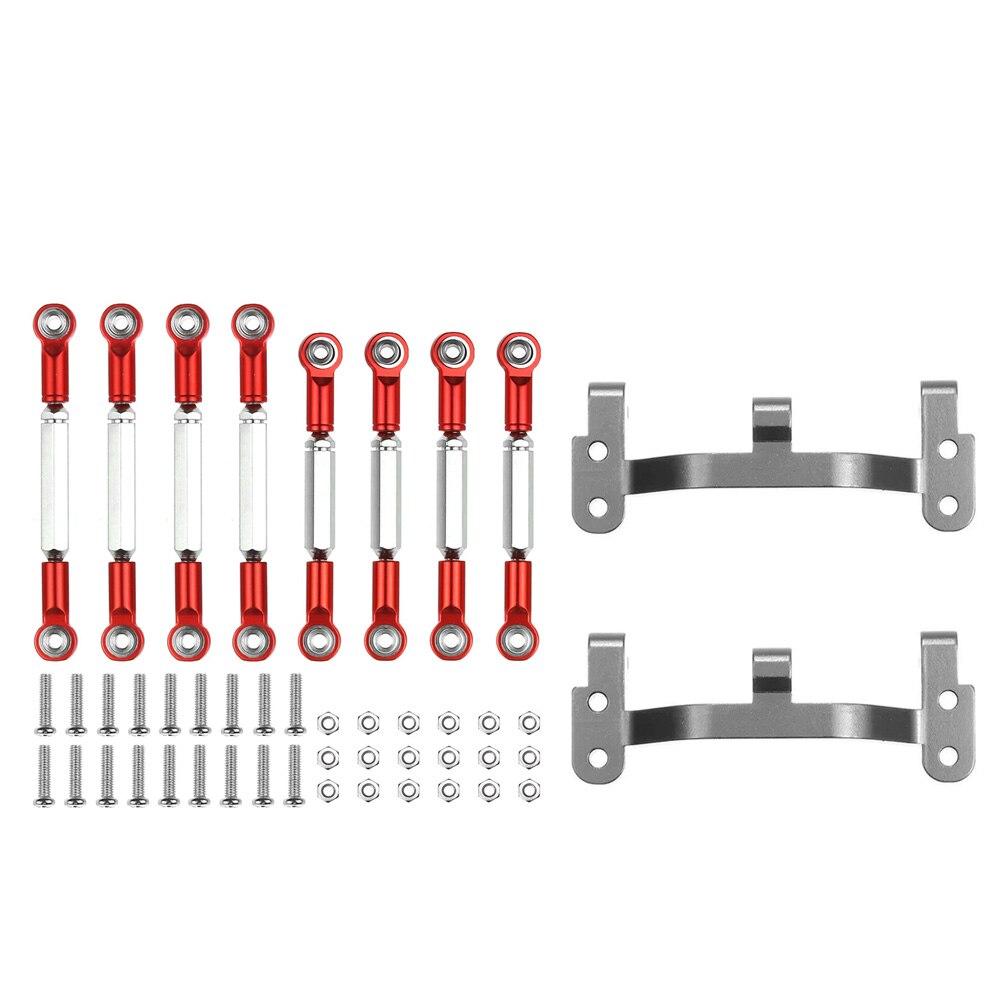 WPL B1 B-1 B14 B-14 B24 B-24 C14 C24 1/16 RC Car Spare Parts Upgrade Metal Pull Rod Steering Pull Rod Servo Rod Pull Rod Base: Red