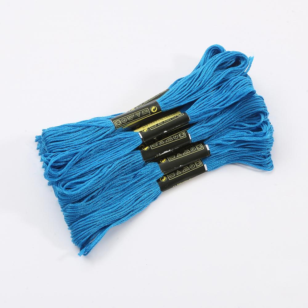 Fil de couture en point de croix coloré, 5 pièces/sac par petite barre 7.5m, , fournitures et tissus pour bricolage de vêtements, offre spéciale: blue