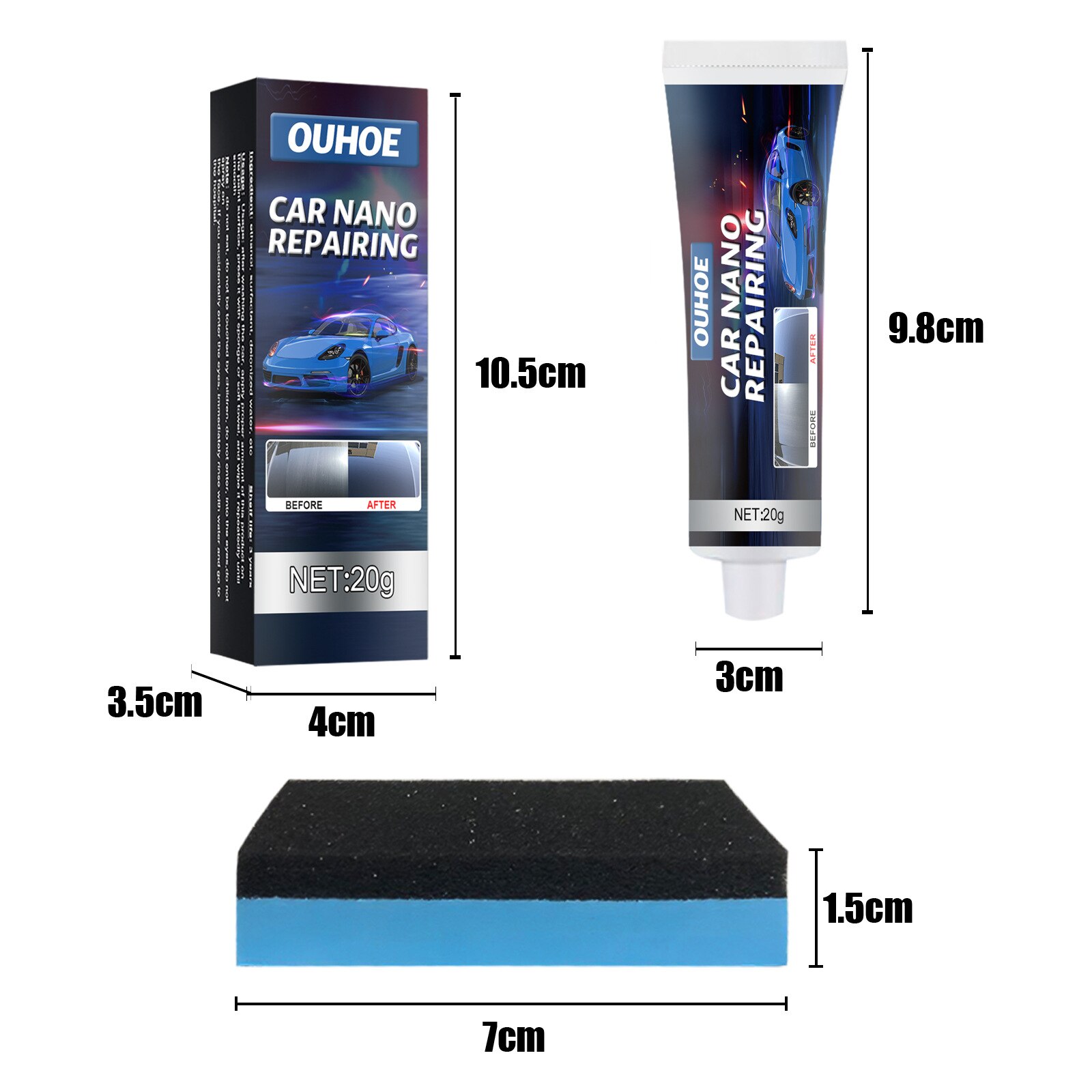 20g Automotive Coating Liquid Wax Glass Ceramic Car Waterproof Nano Protect Shine Auto Paint Care Anti-scratch Super Hydrophobic: Default Title