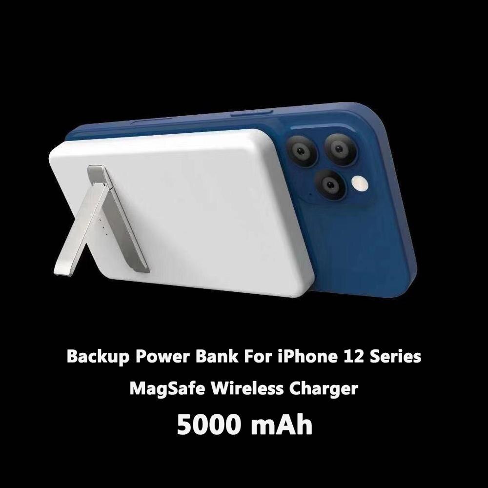 18W Pd Mag Veilig Draadloze Oplader 5000Mah Power Bank Voor Iphone 12 Backup Beugel Draagbare Powerbank Voor Iphone 12 Mini Pro Max