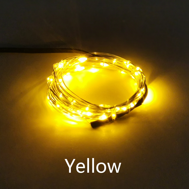 5Vusb Led Koperdraad Kerstverlichting String 10Leds/M 5/10M Enkele Kleur Of Kleurrijk Voor Kerst Feestelijke Verlichting Decoratie Diy: WHITE / 350W