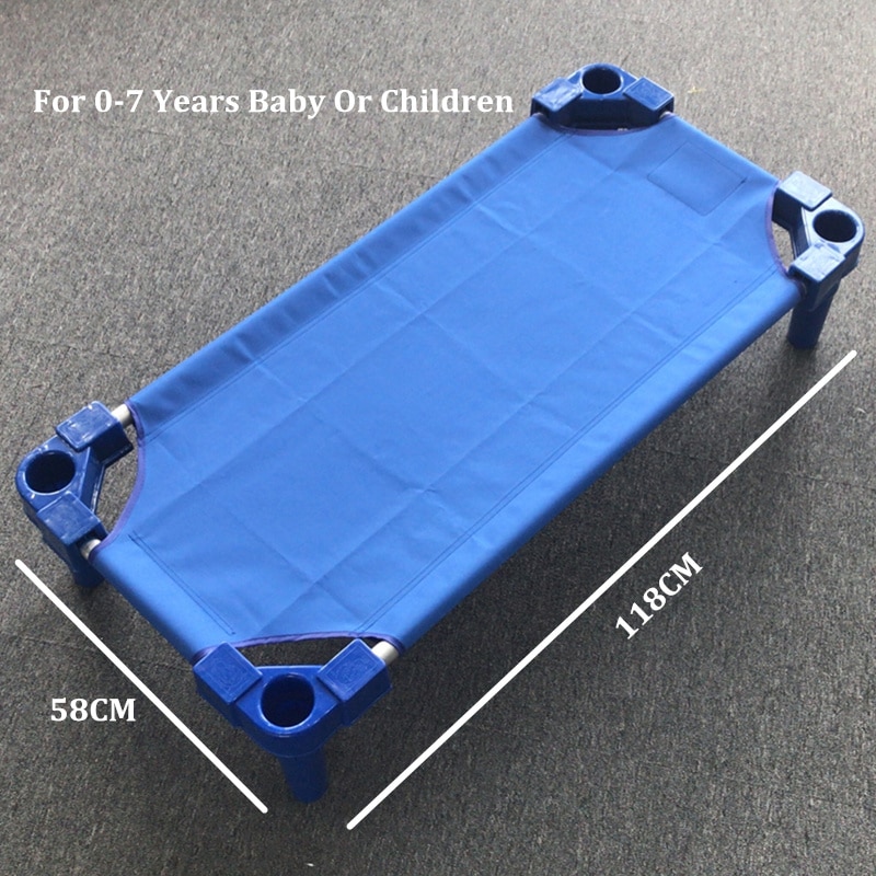 ALWAYSME Aluminum Alloy Frame Baby Kids Children Bed Crib Streamline Toddler Cot Daycare Sleeping Cot for Kids Kindergarten Bed