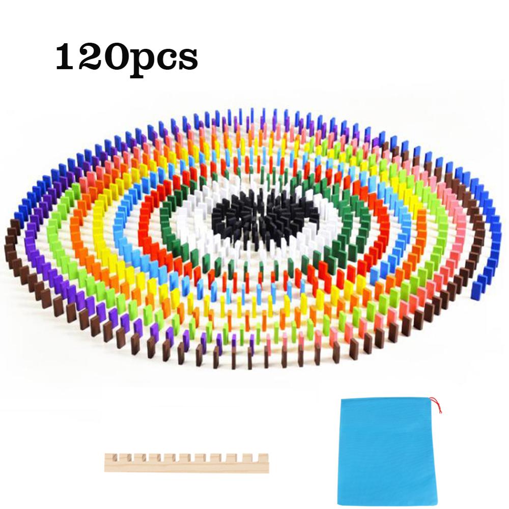 120/240 Pcs Domino Blokken Kleurrijke Houten Domino Set Speelgoed Kinderen Jigsaw Voor Kerst Verjaardagscadeautjes: 120pcs Blocks
