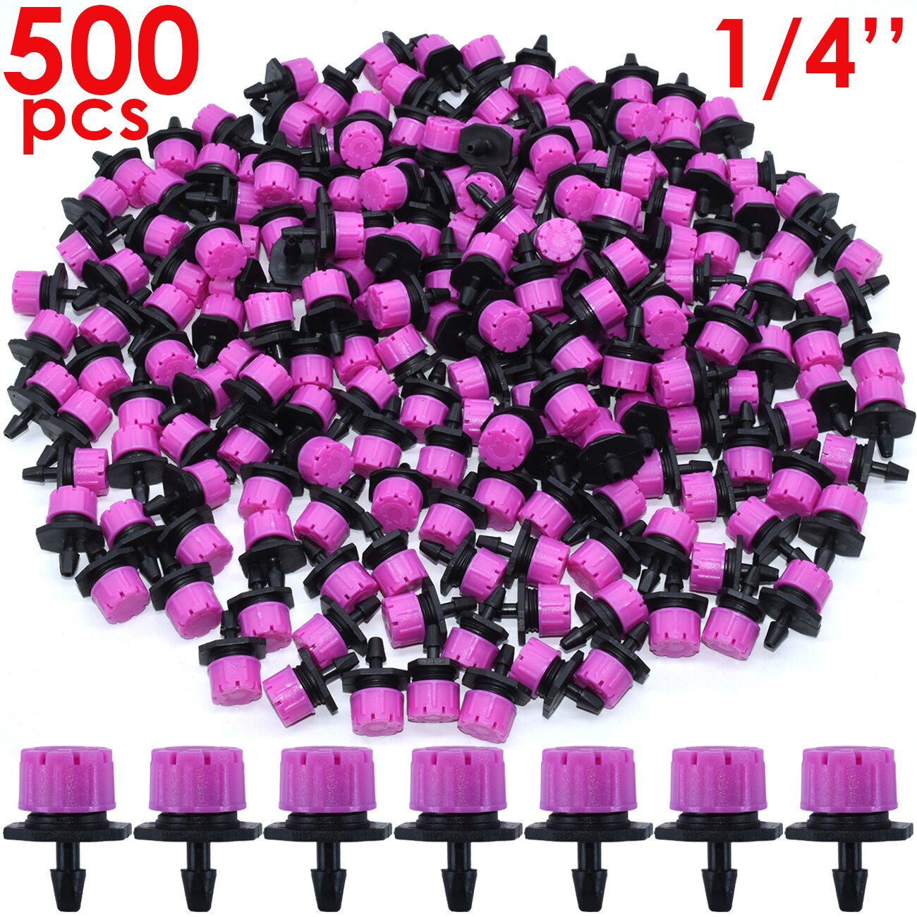 30-500 Stuks Verstelbare 1/4 Irrigatie Misting Druppelaar Sprinkler Emitter Micro Drip Tuin Watering Tool Balkon Tuin Kas: Army Green