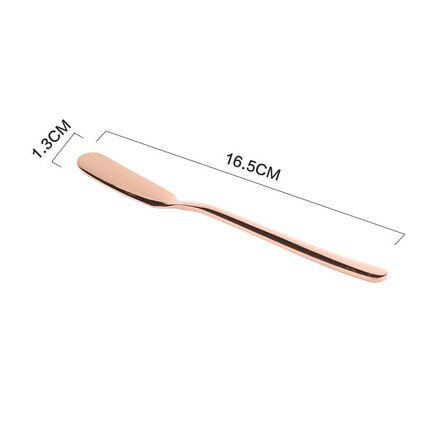 Stainless Steel Cheese Dessert Jam Spreaders Butter Knife Fruit Fork Westen Cutlery Breakfast Tool Tableware Kitchen Supplier: Knife-Rose Gold