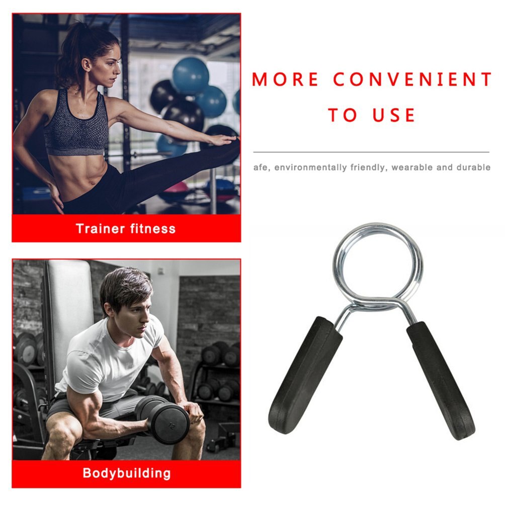 2Pcs 25Mm Barbell Fitness Sluiting Gewicht Barbell Halter Lock Clip Voorjaar Met Handvat Fitness Apparatuur Accessoires