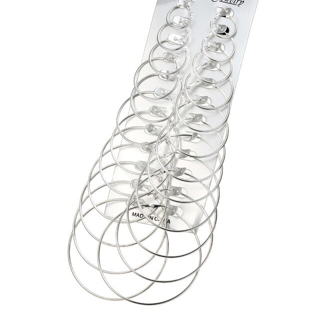 Sierlijke vrouwelijke grote ronde sieradenset met bedel, goud en zilverkleurige creolen voor vrouwen, luxe bruidsgeometrie, bruidsoorbellenset