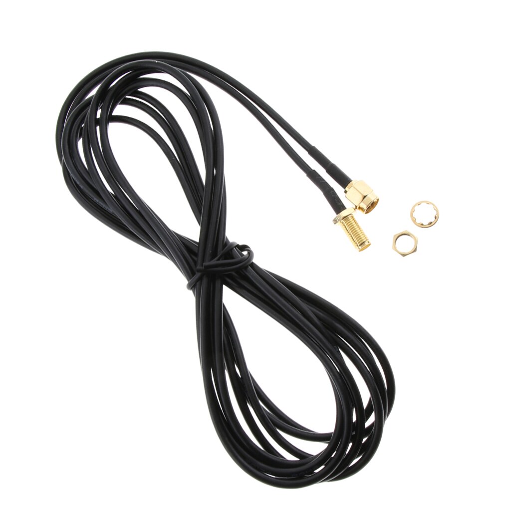 Adaptador de antena de 2 piezas, conector de Cable de extensión RP SMA macho a RP SMA hembra para enrutador inalámbrico WiFi y tarjeta de red (9,8 pies)