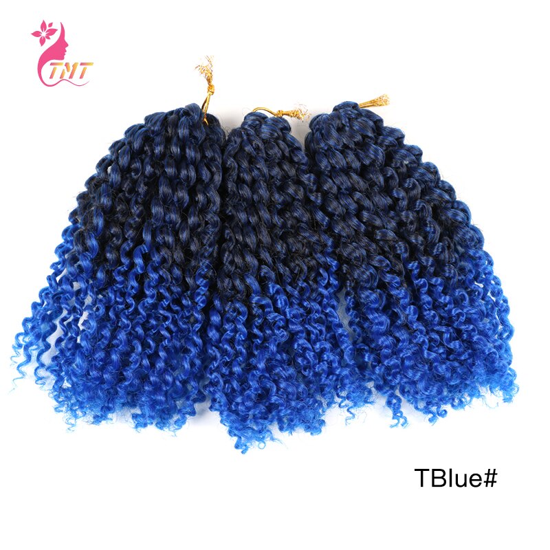 Marly Jerry Curl Jamaicaanse Bounce Gehaakte Vlechten Haar Ombre Synthetische Lente Twist Vlechten Haar Exrensions Voor Zwarte Vrouwen: Tblue