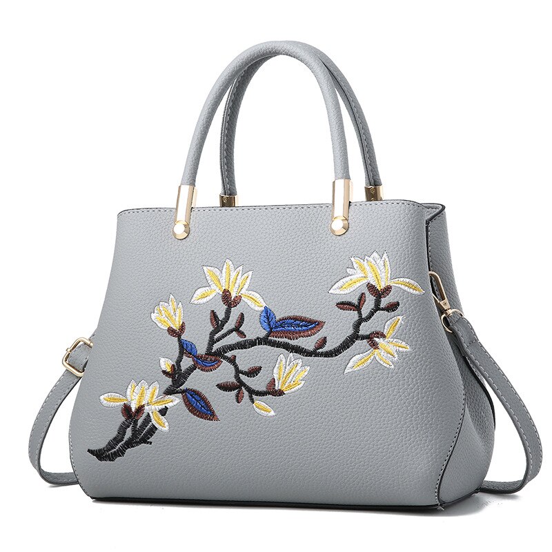 Bellishly Dame Bloemen Patroon Modis Handtassen Damesmode Torebki Takken Tassen Schouder Messenger Pack Vrouwelijke Louis Sac: gray