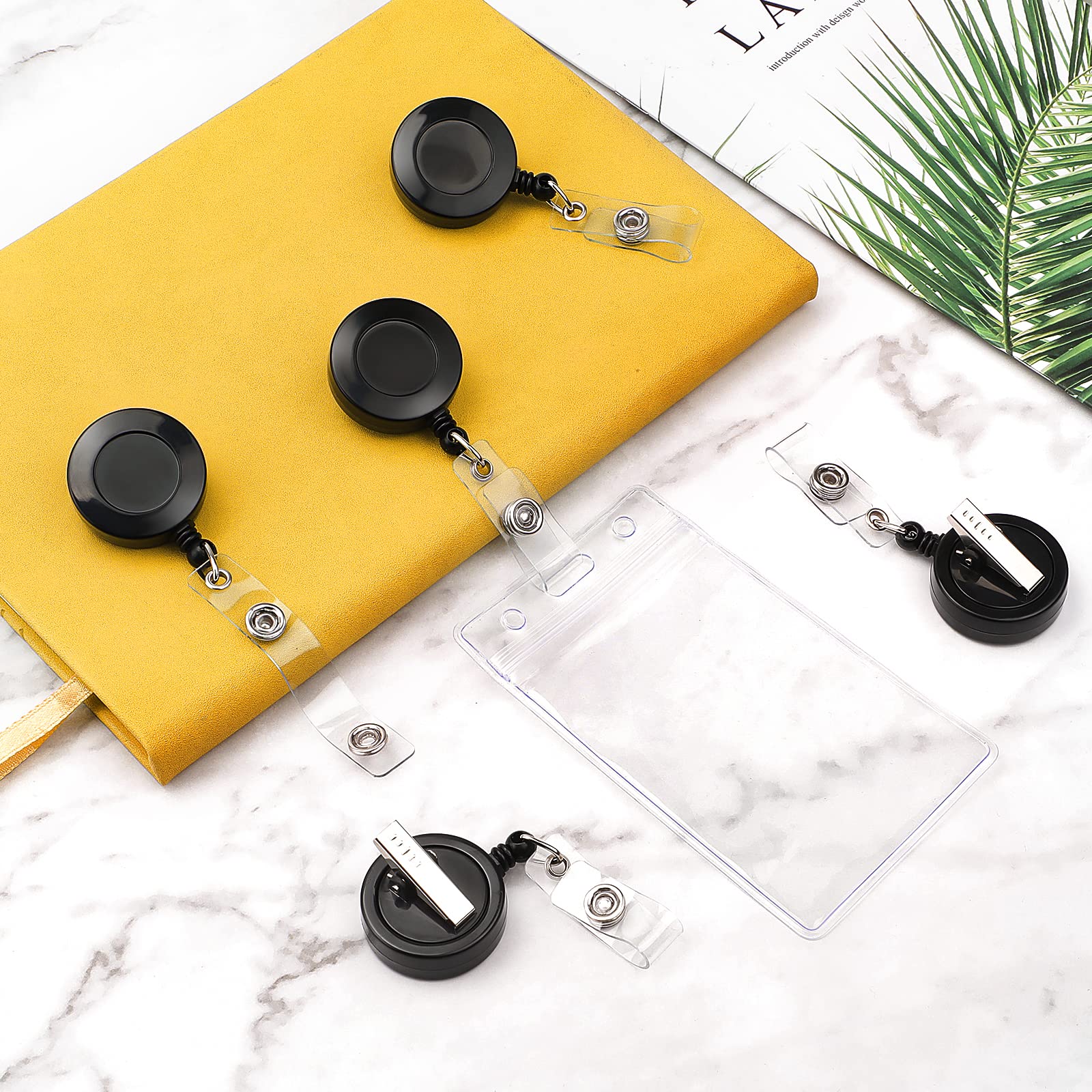 5-pack badgehaspels intrekbaar met draaibare alligatorclip intrekbare badgehouderhaspels multitool karabijn sleutelhanger