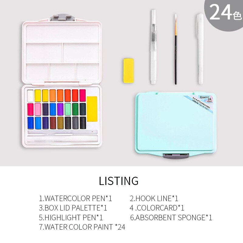 Macaron Style Solid Watercolor Pigment Set 24/36/4... – Grandado