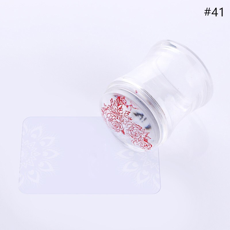 1Pc Silicone Head Nail Art Stamper Scraper Clear Jelly Silicone Stamper for Nail Stamping Plate Scraper Nail Art Tools