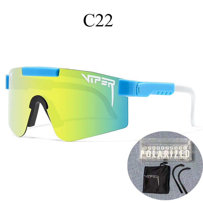 PIT VIPER-gafas de sol polarizadas para ciclismo, lentes de sol para bicicleta de montaña, con funda, UV400: C22