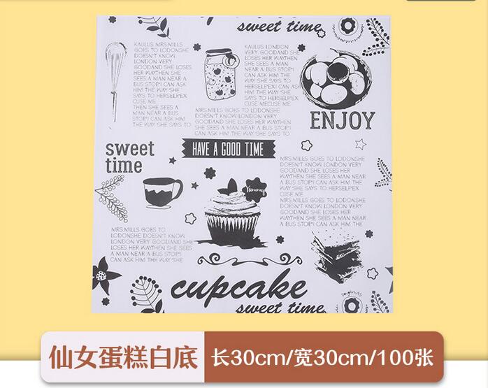 100 Pcs Multi Größe Wachs Papier Backen Werkzeuge Food Grade Fett Papier Brot Sandwich Burger Frites Wrapper Cookie Ölpapier: 30x30cm A