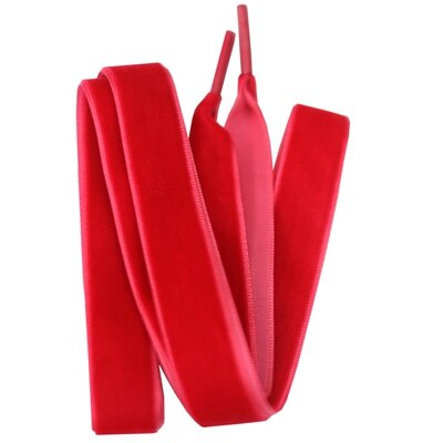 Cordones planos de terciopelo, 1,6 cm de ancho, zapato con cinta, 120cm / 47 pulgadas: red
