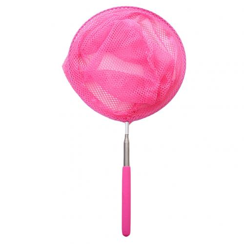 Telescopic Catching Bugs Butterfly Mesh Net with Anti Slip Grip Fishing Toy for catching Insect Colorful Fishing Toys: Pink