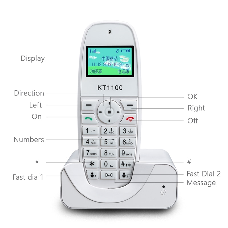 Téléphone de bureau avec fente pour carte SIM, téléphone fixe sans fil,  pour entreprise ou famille, identification de l'appelant, rappel, fonctions