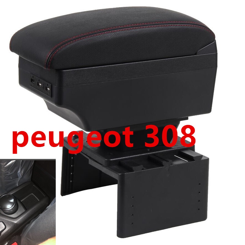 Pour peugeot 308 accoudoir boîte avec interface USB