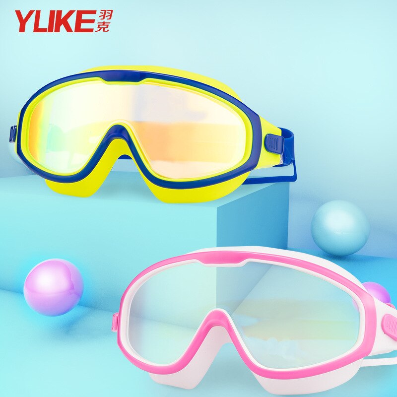 Yuke børne svømmebriller anti-dug uv børne briller svømmebriller med øreprop til børn
