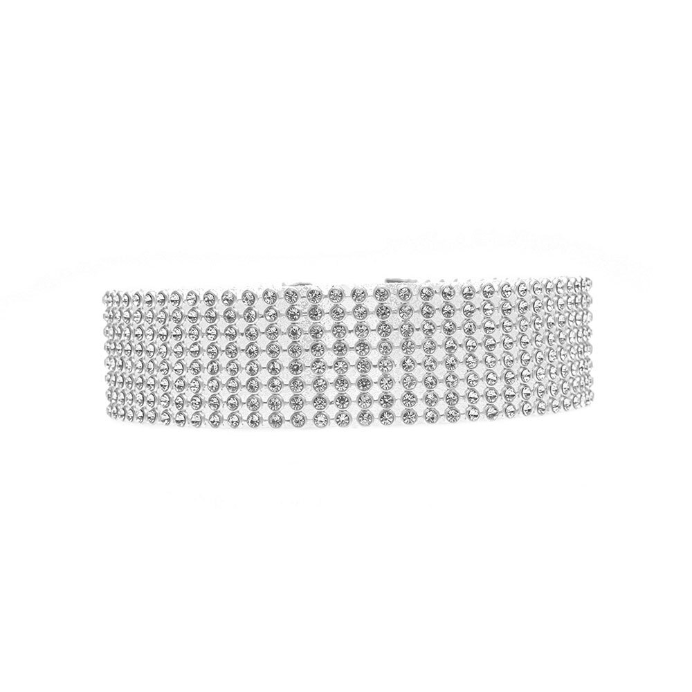 Shining Rhinestone Diamante Choker Ketting voor Vrouwen Breed Chocker Kraag Bijoux Sieraden Meisjes Kerstcadeau XR214: Clear